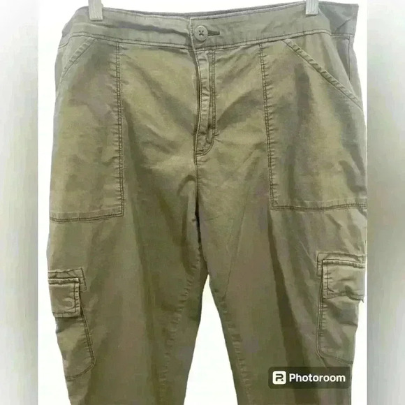 Social Standard by Sanctuary Women’s  Cargo Pants XXL Olive Green Drawstring - Picture 3 of 7